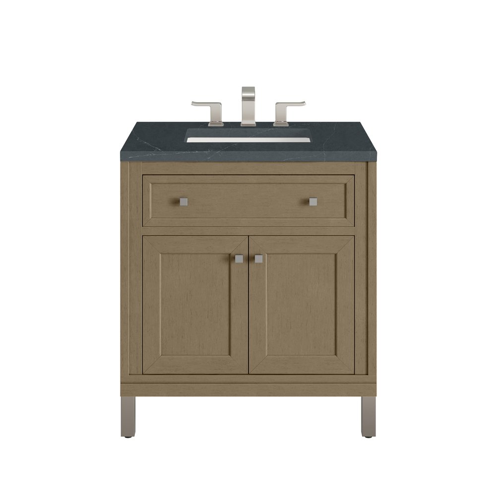 James Martin - Chicago 30" Single Vanity, Walnut Whisper, w/ 3 CM Charcoal Soapstone Silestone® Top - 503-V30-WLW-3CSP view 1