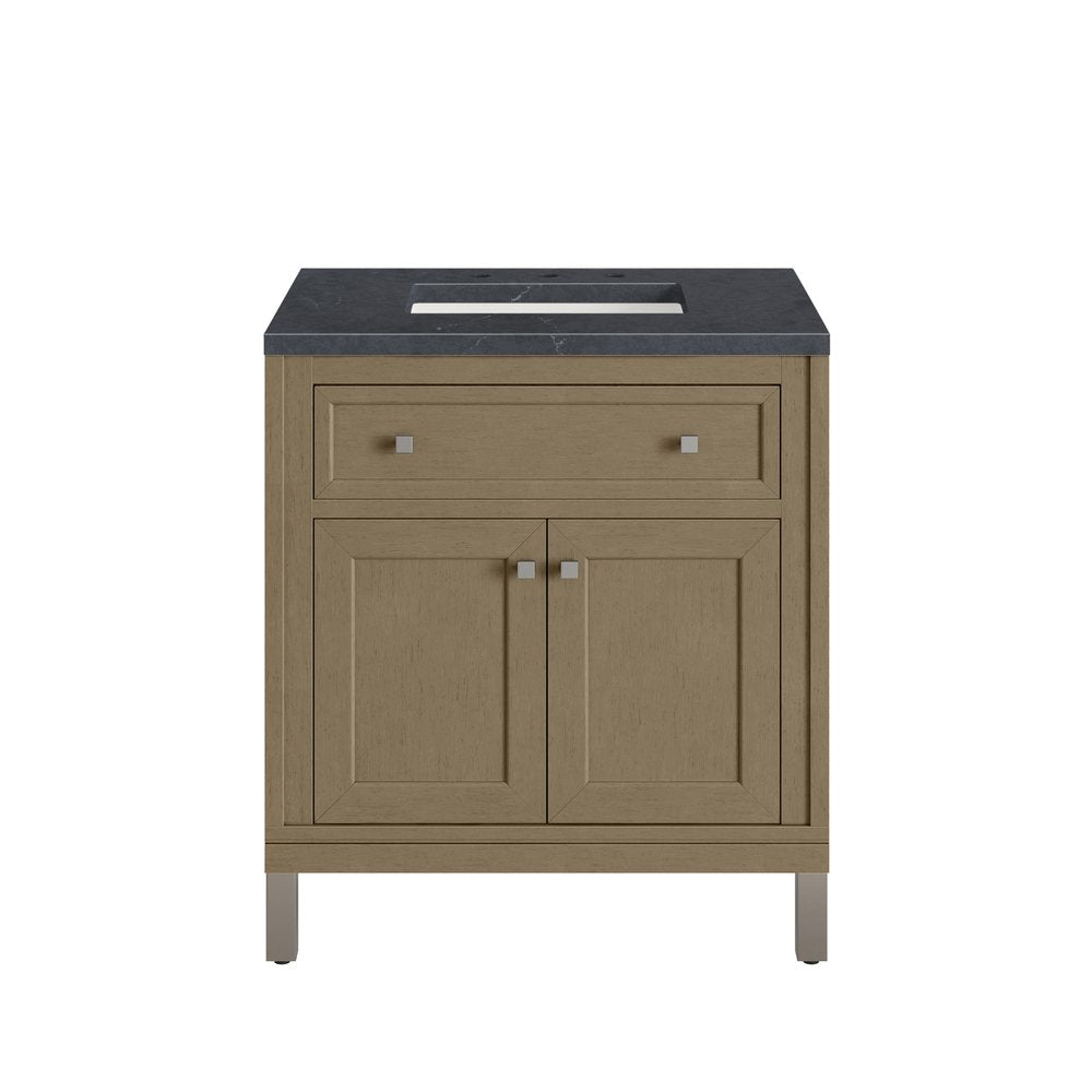 James Martin - Chicago 30" Single Vanity, Walnut Whisper, w/ 3 CM Charcoal Soapstone Silestone® Top - 503-V30-WLW-3CSP view 2