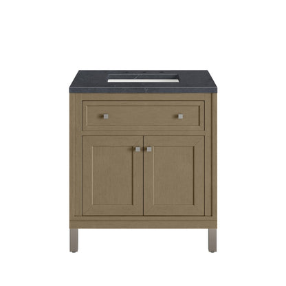 James Martin - Chicago 30" Single Vanity, Walnut Whisper, w/ 3 CM Charcoal Soapstone Silestone® Top - 503-V30-WLW-3CSP view 2