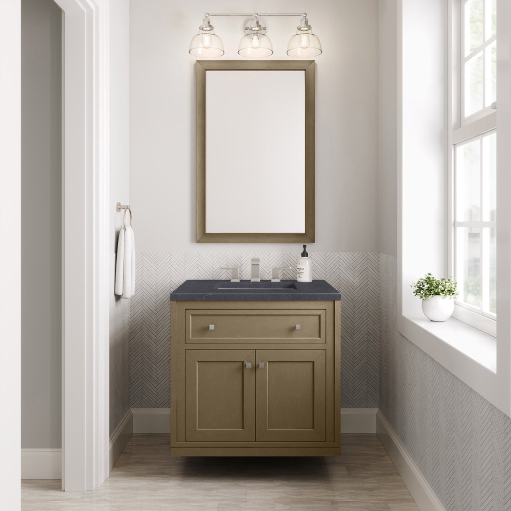 James Martin - Chicago 30" Single Vanity, Walnut Whisper, w/ 3 CM Charcoal Soapstone Silestone® Top - 503-V30-WLW-3CSP view 8