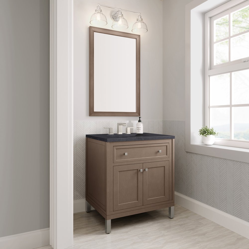 James Martin - Chicago 30" Single Vanity, Walnut Whisper, w/ 3 CM Charcoal Soapstone Silestone® Top - 503-V30-WLW-3CSP view 9