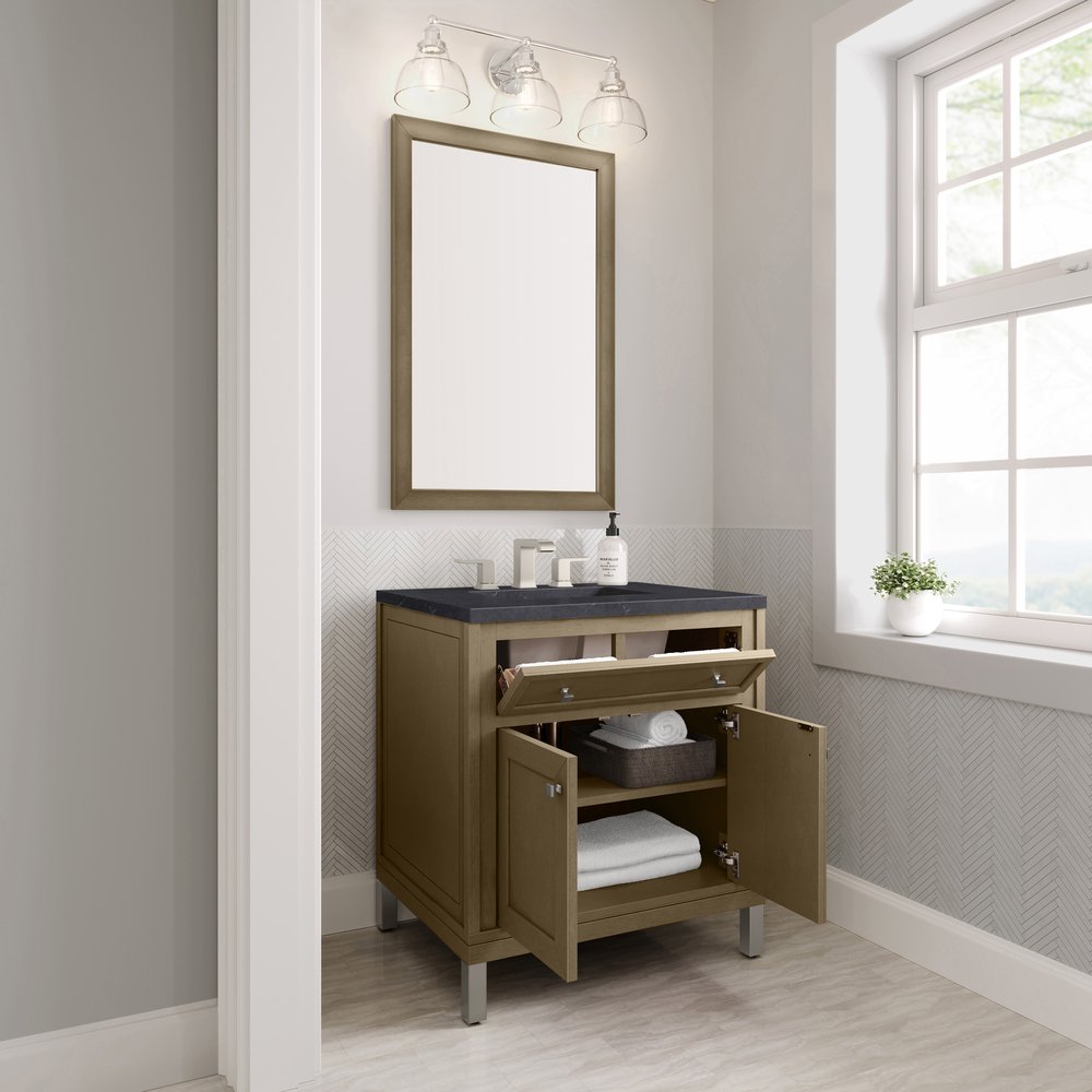 James Martin - Chicago 30" Single Vanity, Walnut Whisper, w/ 3 CM Charcoal Soapstone Silestone® Top - 503-V30-WLW-3CSP view 11