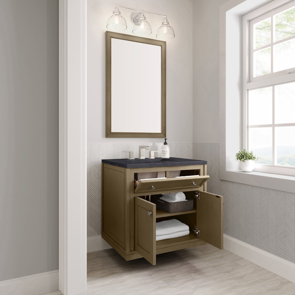 James Martin - Chicago 30" Single Vanity, Walnut Whisper, w/ 3 CM Charcoal Soapstone Silestone® Top - 503-V30-WLW-3CSP view 12