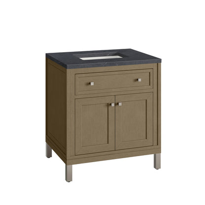 James Martin - Chicago 30" Single Vanity, Walnut Whisper, w/ 3 CM Charcoal Soapstone Silestone® Top - 503-V30-WLW-3CSP view 20