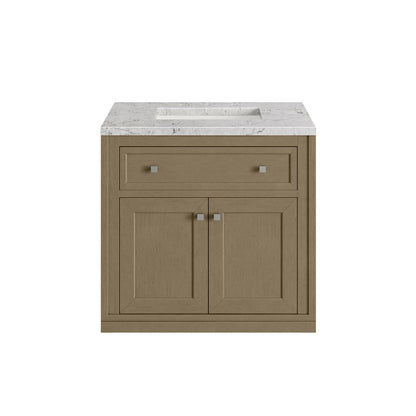 James Martin - Chicago 30" Single Vanity, Walnut Whisper, w/ 3 CM Eternal Jasmine Pearl Silestone® Top - 503-V30-WLW-3EJP view 4