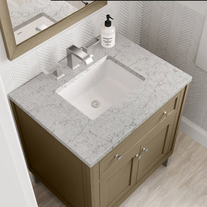 James Martin - Chicago 30" Single Vanity, Walnut Whisper, w/ 3 CM Eternal Jasmine Pearl Silestone® Top - 503-V30-WLW-3EJP view 14