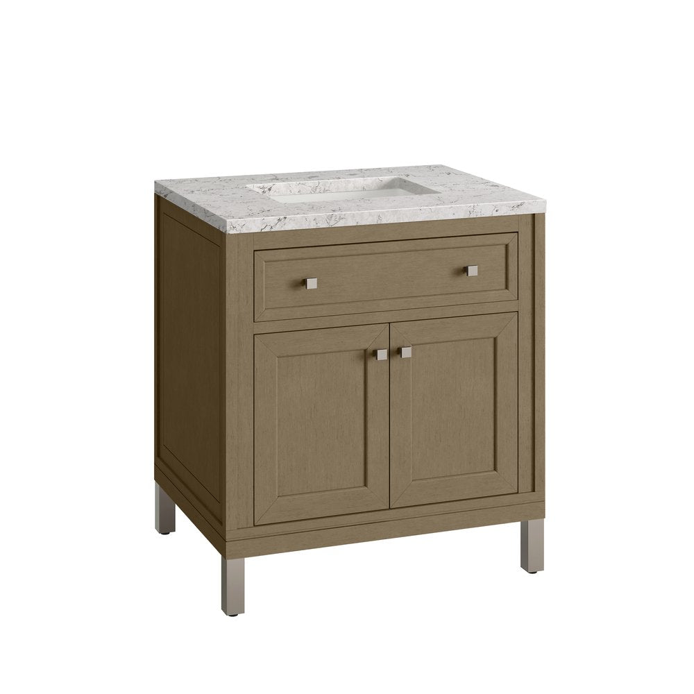 James Martin - Chicago 30" Single Vanity, Walnut Whisper, w/ 3 CM Eternal Jasmine Pearl Silestone® Top - 503-V30-WLW-3EJP view 20