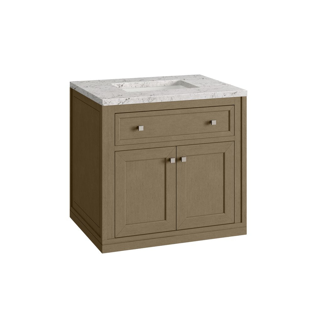 James Martin - Chicago 30" Single Vanity, Walnut Whisper, w/ 3 CM Eternal Jasmine Pearl Silestone® Top - 503-V30-WLW-3EJP view 21
