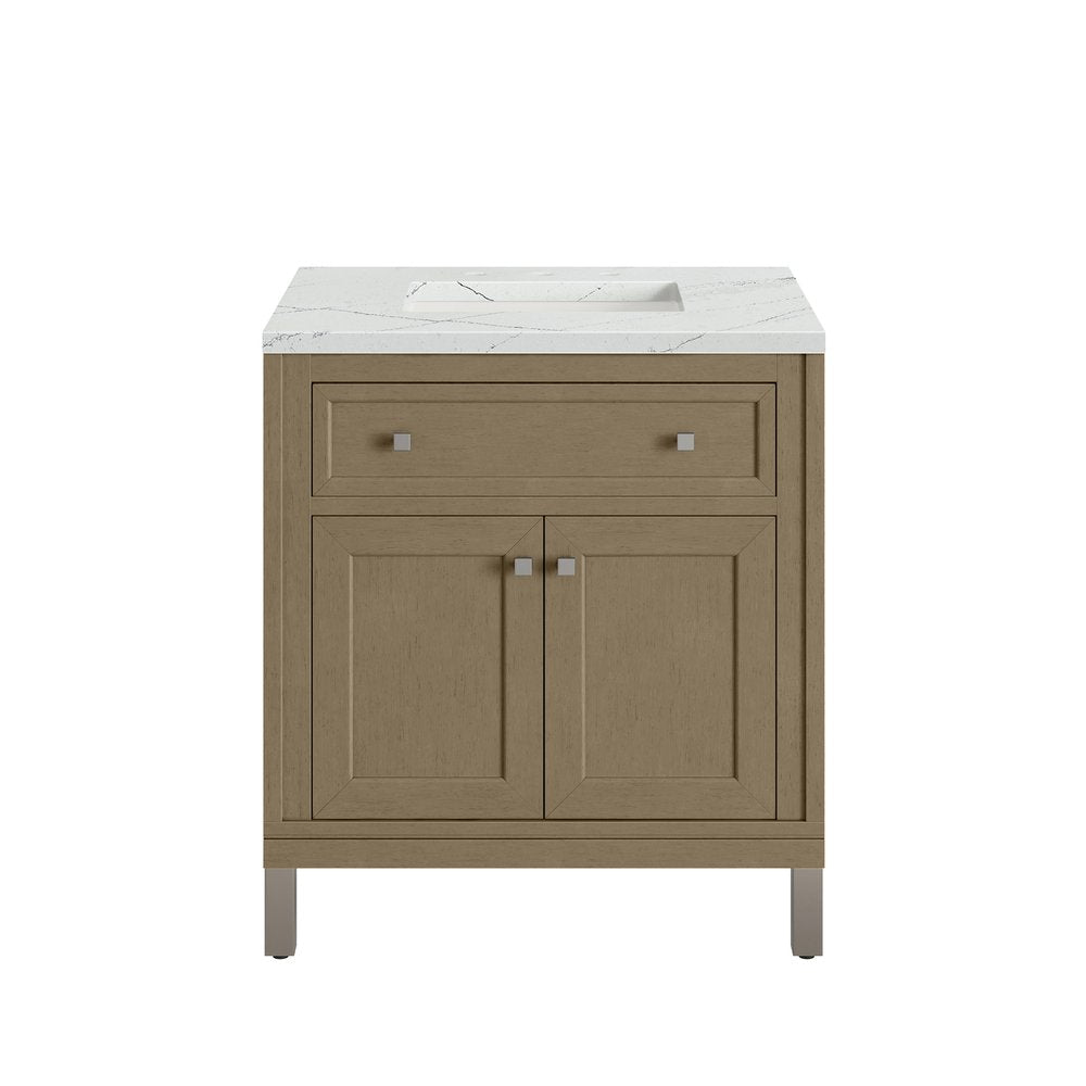 James Martin - Chicago 30" Single Vanity, Walnut Whisper, w/ 3 CM Ethereal Noctis Silestone® Top - 503-V30-WLW-3ENC view 2