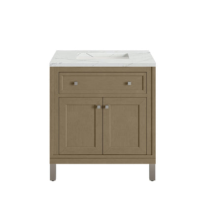 James Martin - Chicago 30" Single Vanity, Walnut Whisper, w/ 3 CM Ethereal Noctis Silestone® Top - 503-V30-WLW-3ENC view 2