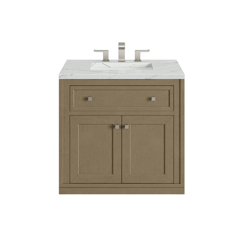 James Martin - Chicago 30" Single Vanity, Walnut Whisper, w/ 3 CM Ethereal Noctis Silestone® Top - 503-V30-WLW-3ENC view 3