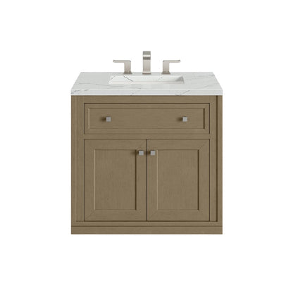 James Martin - Chicago 30" Single Vanity, Walnut Whisper, w/ 3 CM Ethereal Noctis Silestone® Top - 503-V30-WLW-3ENC view 3