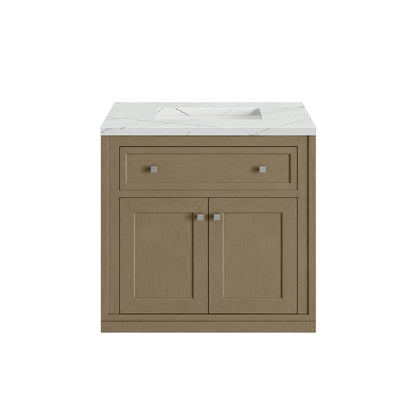James Martin - Chicago 30" Single Vanity, Walnut Whisper, w/ 3 CM Ethereal Noctis Silestone® Top - 503-V30-WLW-3ENC view 4