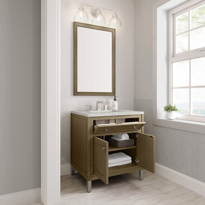 James Martin - Chicago 30" Single Vanity, Walnut Whisper, w/ 3 CM Ethereal Noctis Silestone® Top - 503-V30-WLW-3ENC view 11