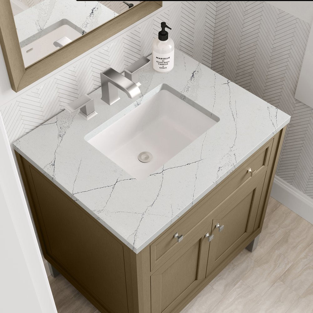 James Martin - Chicago 30" Single Vanity, Walnut Whisper, w/ 3 CM Ethereal Noctis Silestone® Top - 503-V30-WLW-3ENC view 14