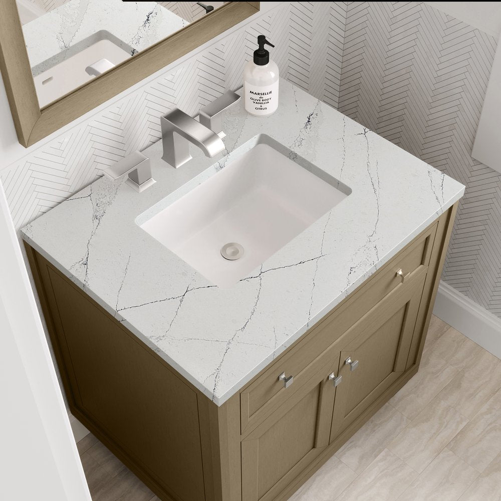 James Martin - Chicago 30" Single Vanity, Walnut Whisper, w/ 3 CM Ethereal Noctis Silestone® Top - 503-V30-WLW-3ENC view 15