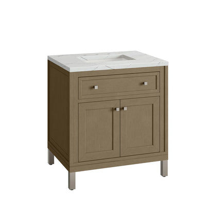 James Martin - Chicago 30" Single Vanity, Walnut Whisper, w/ 3 CM Ethereal Noctis Silestone® Top - 503-V30-WLW-3ENC view 20