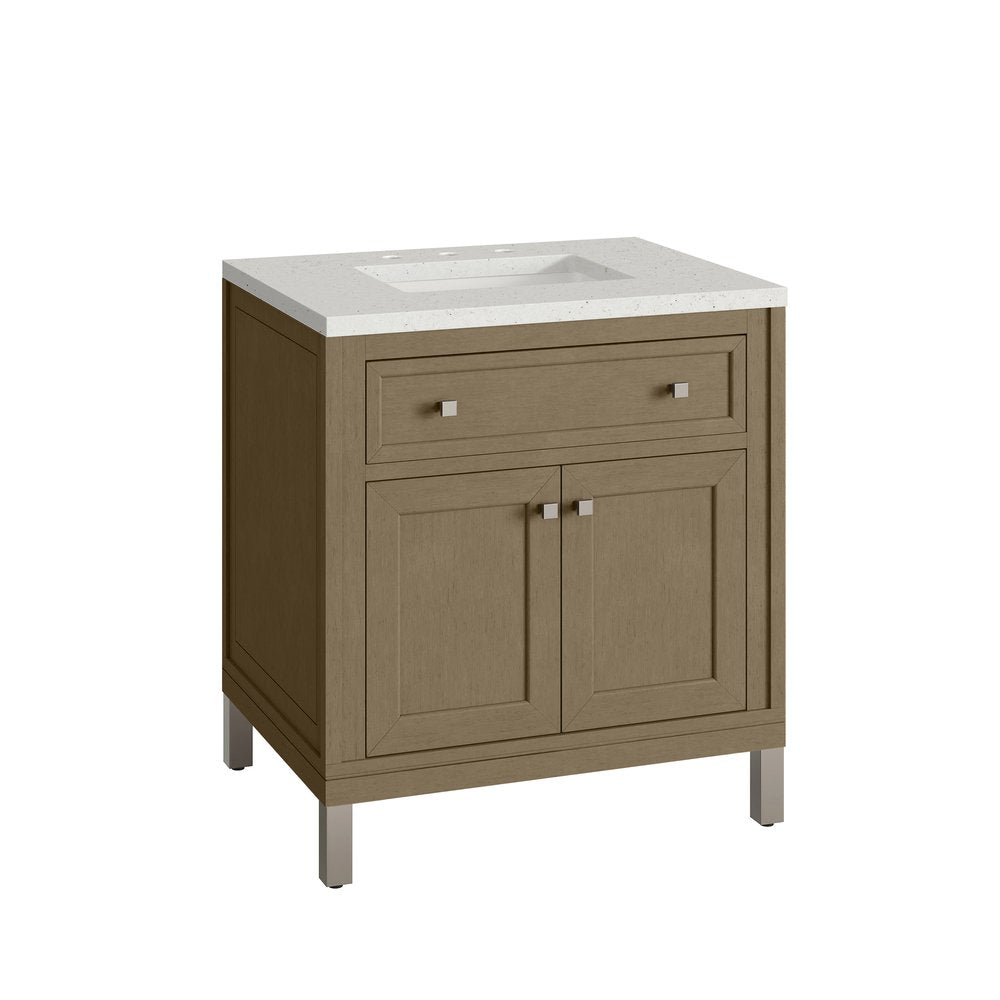 James Martin - Chicago 30" Single Vanity, Walnut Whisper, w/ 3 CM Lime Delight Silestone® Top - 503-V30-WLW-3LDL view 18