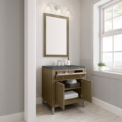 James Martin - Chicago 30" Single Vanity, Walnut Whisper, w/ 3 CM Parisien Bleu Silestone® Top - 503-V30-WLW-3PBL view 9