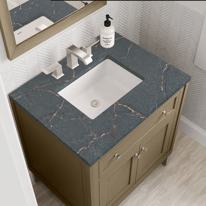 James Martin - Chicago 30" Single Vanity, Walnut Whisper, w/ 3 CM Parisien Bleu Silestone® Top - 503-V30-WLW-3PBL view 12