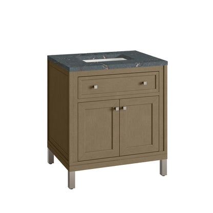 James Martin - Chicago 30" Single Vanity, Walnut Whisper, w/ 3 CM Parisien Bleu Silestone® Top - 503-V30-WLW-3PBL view 18