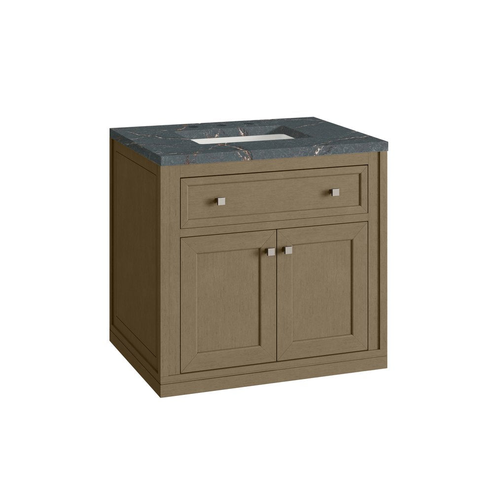 James Martin - Chicago 30" Single Vanity, Walnut Whisper, w/ 3 CM Parisien Bleu Silestone® Top - 503-V30-WLW-3PBL view 19