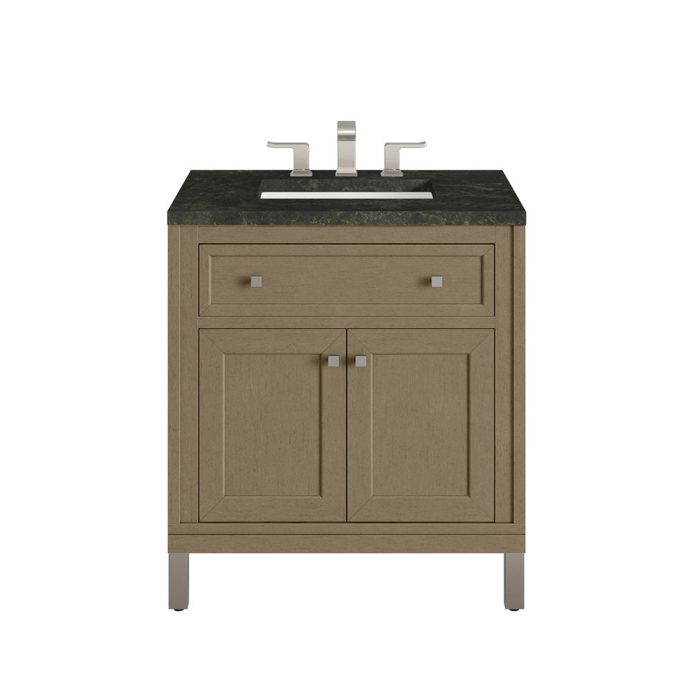 James Martin - Chicago 30" Single Vanity, Walnut Whisper, w/ 3 CM Phantome Eclos Top - 503-V30-WLW-3PHT view 1