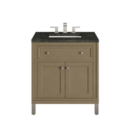 James Martin - Chicago 30" Single Vanity, Walnut Whisper, w/ 3 CM Phantome Eclos Top - 503-V30-WLW-3PHT view 1