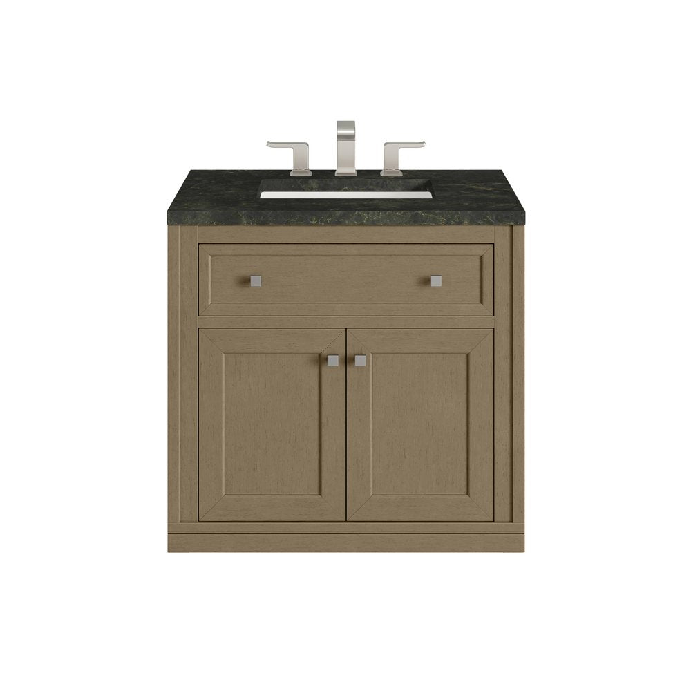 James Martin - Chicago 30" Single Vanity, Walnut Whisper, w/ 3 CM Phantome Eclos Top - 503-V30-WLW-3PHT view 2