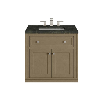 James Martin - Chicago 30" Single Vanity, Walnut Whisper, w/ 3 CM Phantome Eclos Top - 503-V30-WLW-3PHT view 2