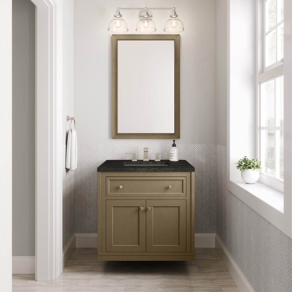 James Martin - Chicago 30" Single Vanity, Walnut Whisper, w/ 3 CM Phantome Eclos Top - 503-V30-WLW-3PHT view 6