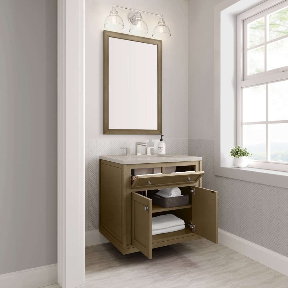 James Martin - Chicago 30" Single Vanity, Walnut Whisper, w/ 3 CM Siberian Silestone Top - 503-V30-WLW-3SFR view 10