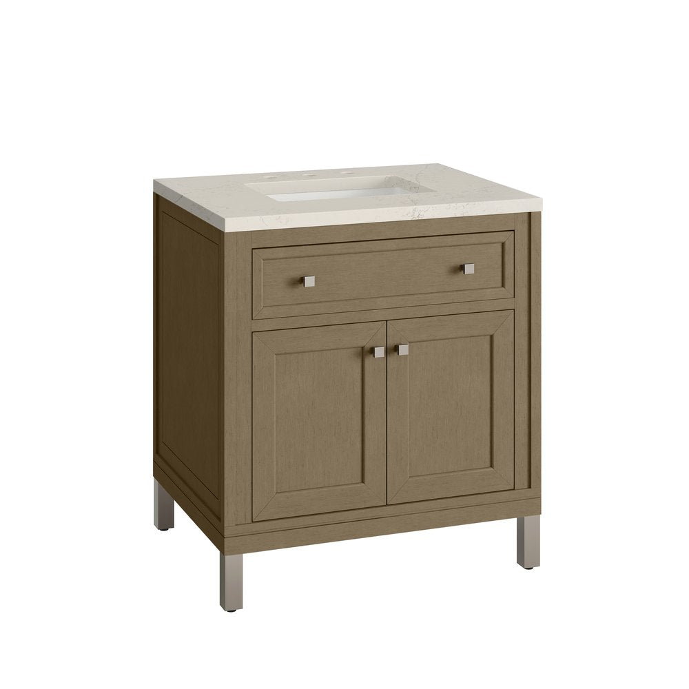 James Martin - Chicago 30" Single Vanity, Walnut Whisper, w/ 3 CM Siberian Silestone Top - 503-V30-WLW-3SFR view 16