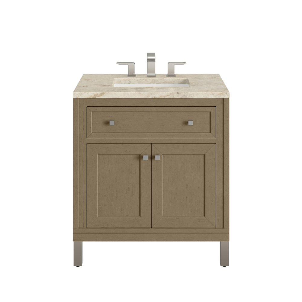 James Martin - Chicago 30" Single Vanity, Walnut Whisper, w/ 3 CM Tajnar Eclos Top - 503-V30-WLW-3TJR view 1