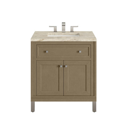 James Martin - Chicago 30" Single Vanity, Walnut Whisper, w/ 3 CM Tajnar Eclos Top - 503-V30-WLW-3TJR view 1