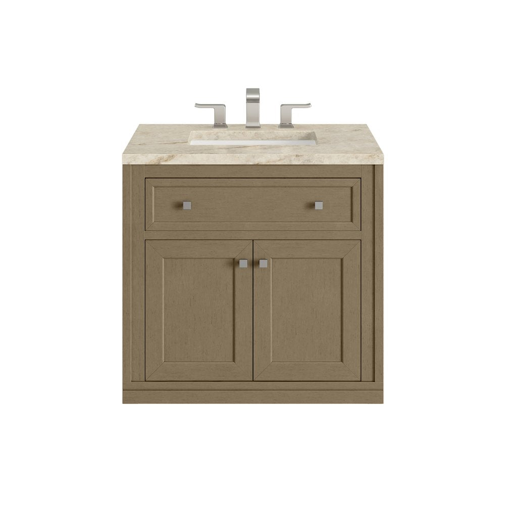 James Martin - Chicago 30" Single Vanity, Walnut Whisper, w/ 3 CM Tajnar Eclos Top - 503-V30-WLW-3TJR view 2