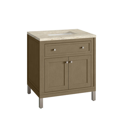 James Martin - Chicago 30" Single Vanity, Walnut Whisper, w/ 3 CM Tajnar Eclos Top - 503-V30-WLW-3TJR view 16