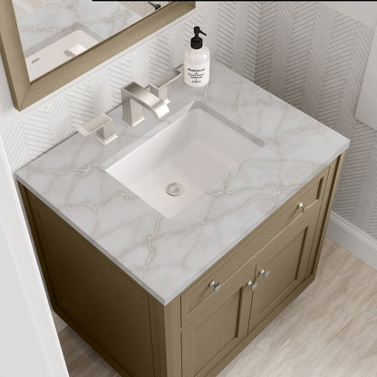 James Martin - Chicago 30" Single Vanity, Walnut Whisper, w/ 3 CM Victorian Silver Silestone® Top - 503-V30-WLW-3VSL view 12
