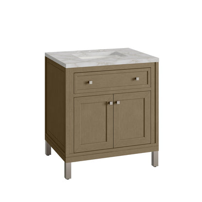 James Martin - Chicago 30" Single Vanity, Walnut Whisper, w/ 3 CM Victorian Silver Silestone® Top - 503-V30-WLW-3VSL view 17
