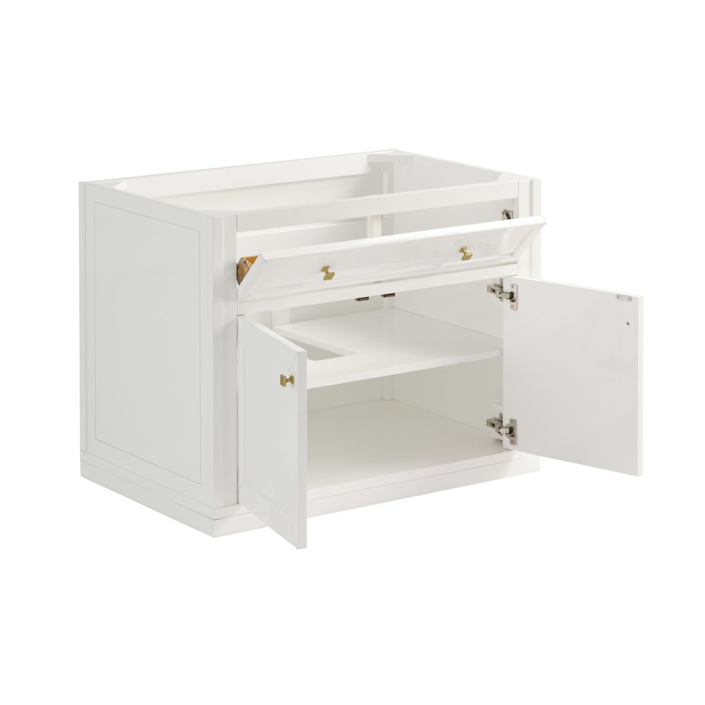 James Martin - Chicago 36" Single Vanity, Glossy White, w/ 3 CM Carrara Marble Top - 503-V36-GW-3CAR view 10