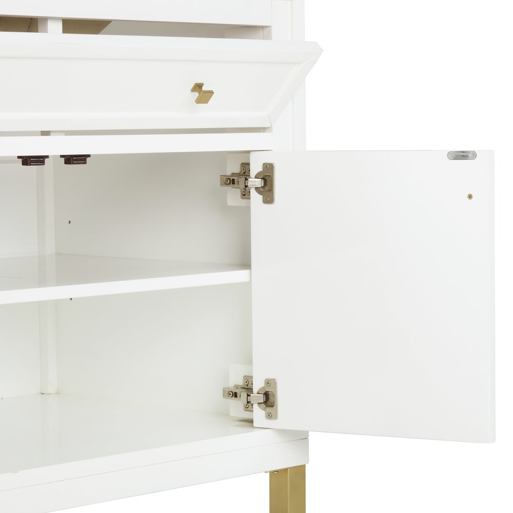 James Martin - Chicago 36" Single Vanity, Glossy White, w/ 3 CM Carrara Marble Top - 503-V36-GW-3CAR view 16
