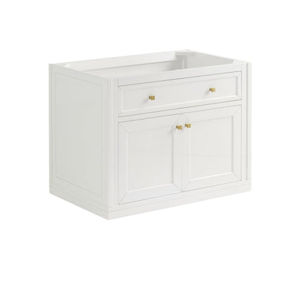 James Martin - Chicago 36" Single Vanity, Glossy White, w/ 3 CM Charcoal Soapstone Silestone® Top - 503-V36-GW-3CSP view 3