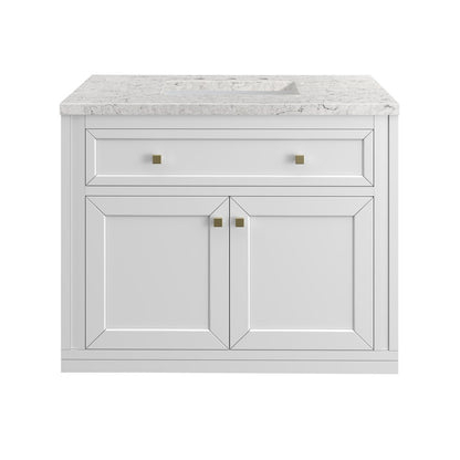 James Martin - Chicago 36" Single Vanity, Glossy White, w/ 3 CM Eternal Jasmine Pearl Silestone® Top - 503-V36-GW-3EJP view 1