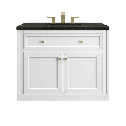 James Martin - Chicago 36" Single Vanity, Glossy White, w/ 3 CM Phantome Eclos Top - 503-V36-GW-3PHT view 2