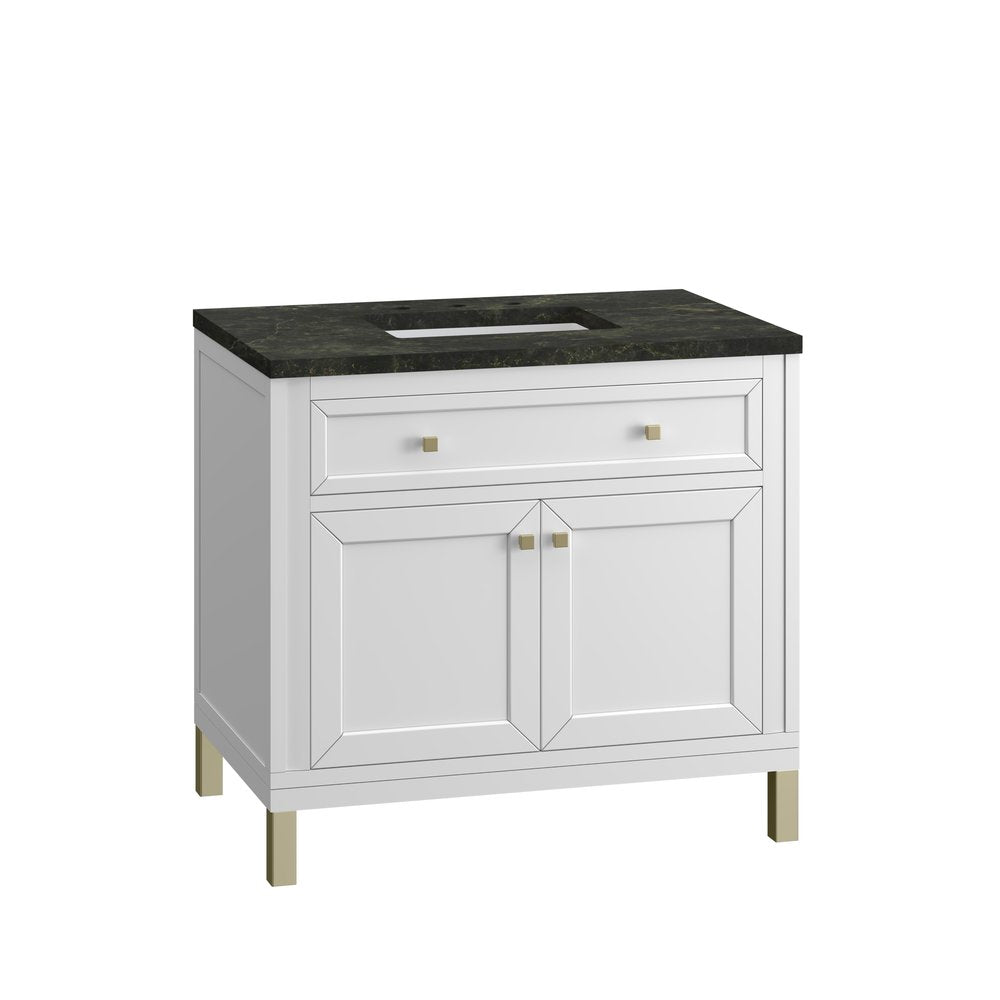 James Martin - Chicago 36" Single Vanity, Glossy White, w/ 3 CM Phantome Eclos Top - 503-V36-GW-3PHT view 12