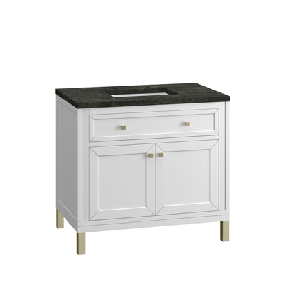 James Martin - Chicago 36" Single Vanity, Glossy White, w/ 3 CM Phantome Eclos Top - 503-V36-GW-3PHT view 12