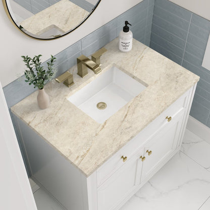James Martin - Chicago 36" Single Vanity, Glossy White, w/ 3 CM Tajnar Eclos Top - 503-V36-GW-3TJR view 9
