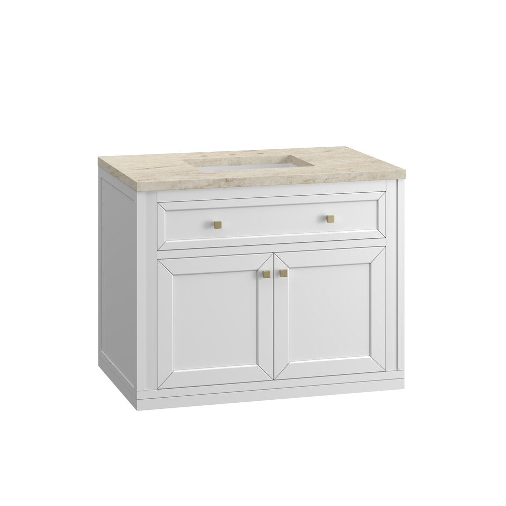James Martin - Chicago 36" Single Vanity, Glossy White, w/ 3 CM Tajnar Eclos Top - 503-V36-GW-3TJR view 13
