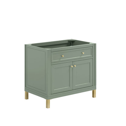 James Martin - Chicago 36" Single Vanity, Smokey Celadon, w/ 3 CM Carrara Marble Top - 503-V36-SC-3CAR view 3