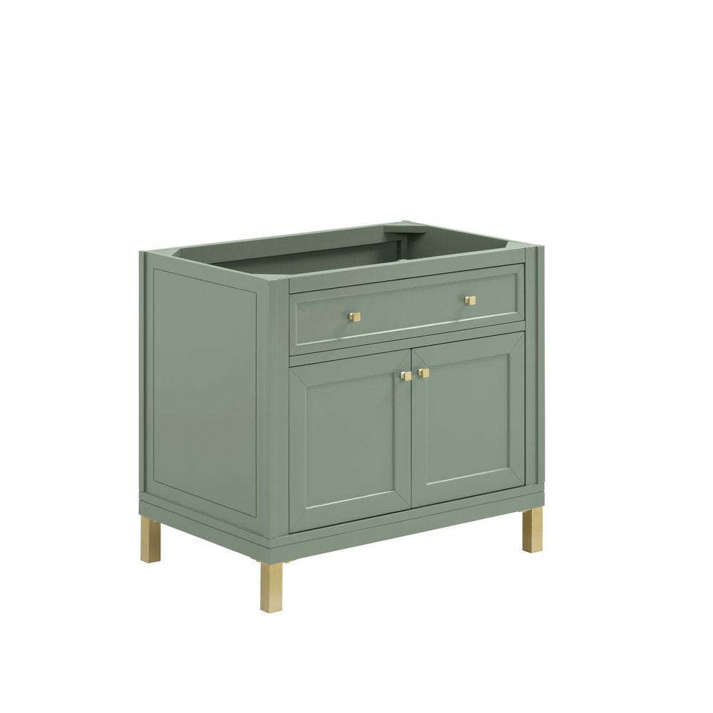James Martin - Chicago 36" Single Vanity, Smokey Celadon, w/ 3 CM Charcoal Soapstone Silestone® Top - 503-V36-SC-3CSP view 3